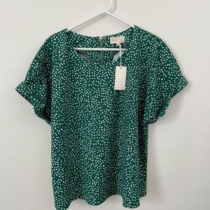 Green and White Spotted Top